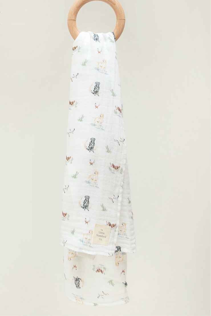 Dog Muslin Swaddle Blanket