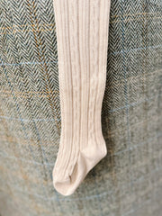 Cable knit tights in Oatmeal