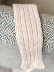 Cable knit tights in Oatmeal