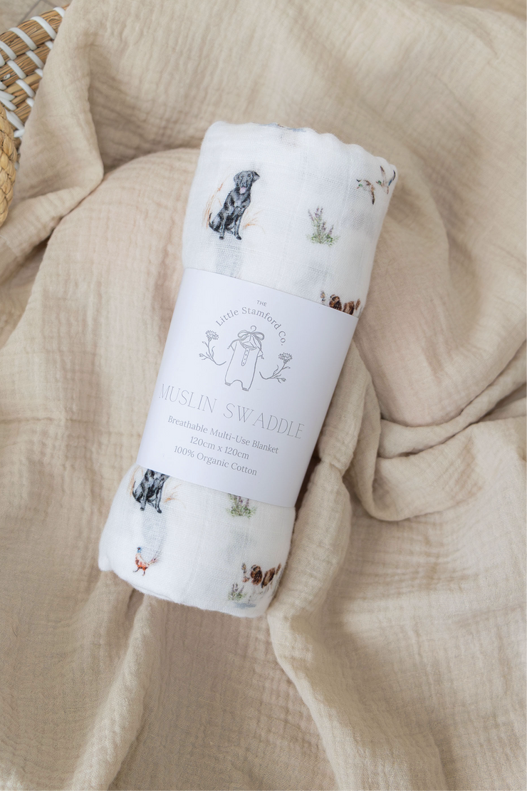 Dog Muslin Swaddle Blanket