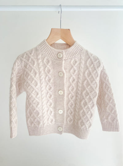 Baby and toddler Cable knit merino wool cardigan unisex by The Little Stamford Company