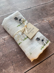 British native sheep muslin square