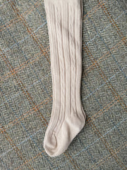 Cable knit tights in Oatmeal