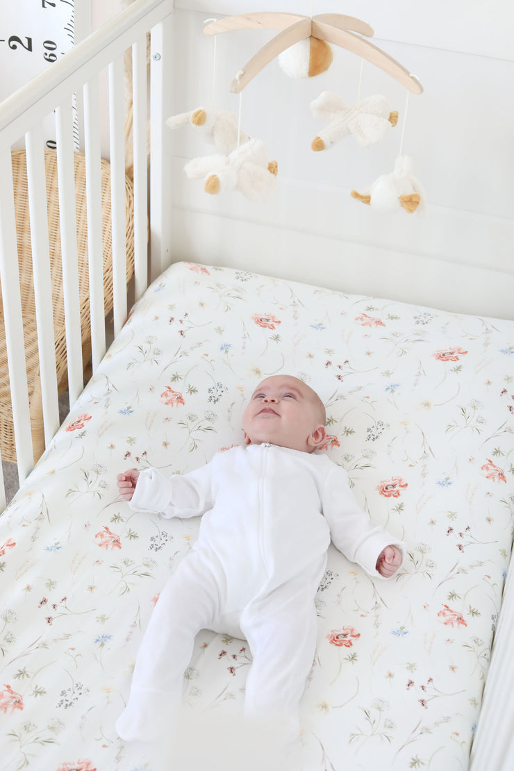 Wildflower cotbed sheet (organic cotton)