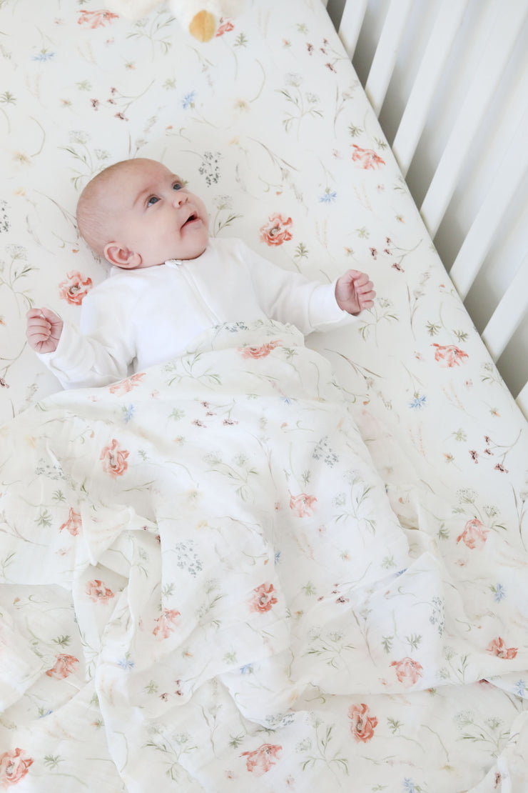 Wildflower Cot Bed Sheet (Organic Cotton)