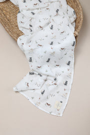 Dog Muslin Swaddle Blanket