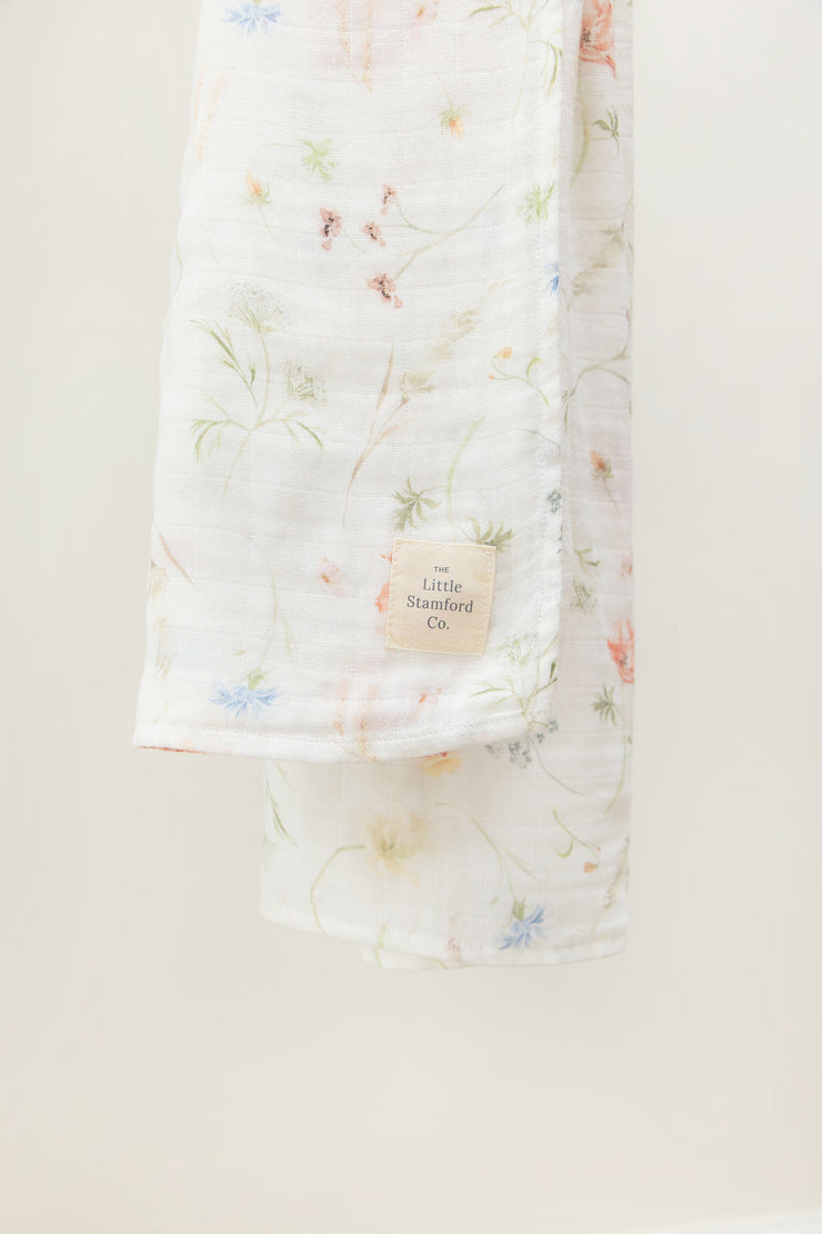 Wildflower Muslin Swaddle Blanket